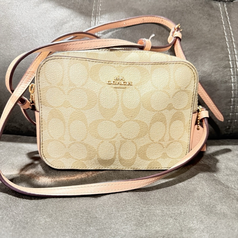 Coach Mini Jamie Camera Bag Peach Brown